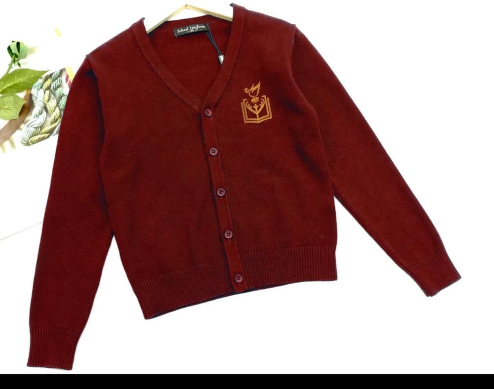 Junior Girls Maroon Cardigan Long Sleeve